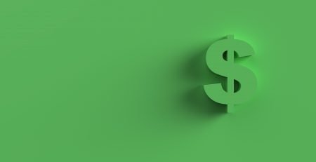 Green dollar sign on green background representing cost-effective heating solutions