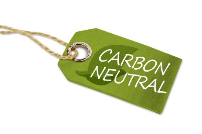 Green carbon neutral tag label representing eco-friendly heating solutions