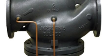 Danfoss ABQM large cast iron flanged pressure independent control valve with copper pilot tubing