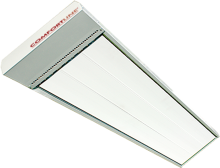 Comfortline white ceiling radiant heating panel, angled product view