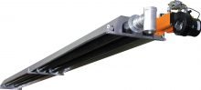 Schwank Calorschwank gas-fired infrared tube heater with orange burner unit for commercial ceiling mounting