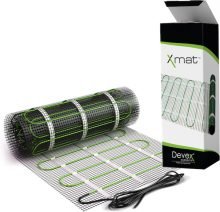 Devex Xmat electric floor heating mat unrolled beside product box