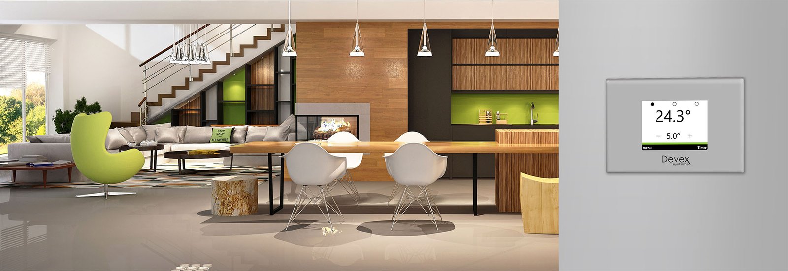 Modern interior of a house. 3d rendering.
